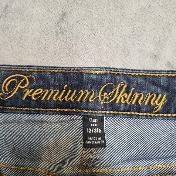 Gap Jeans Womens 12/31R Blue Premium Skinny Denim Five Pocket Classic Zip Fly - Picture 3 of 10